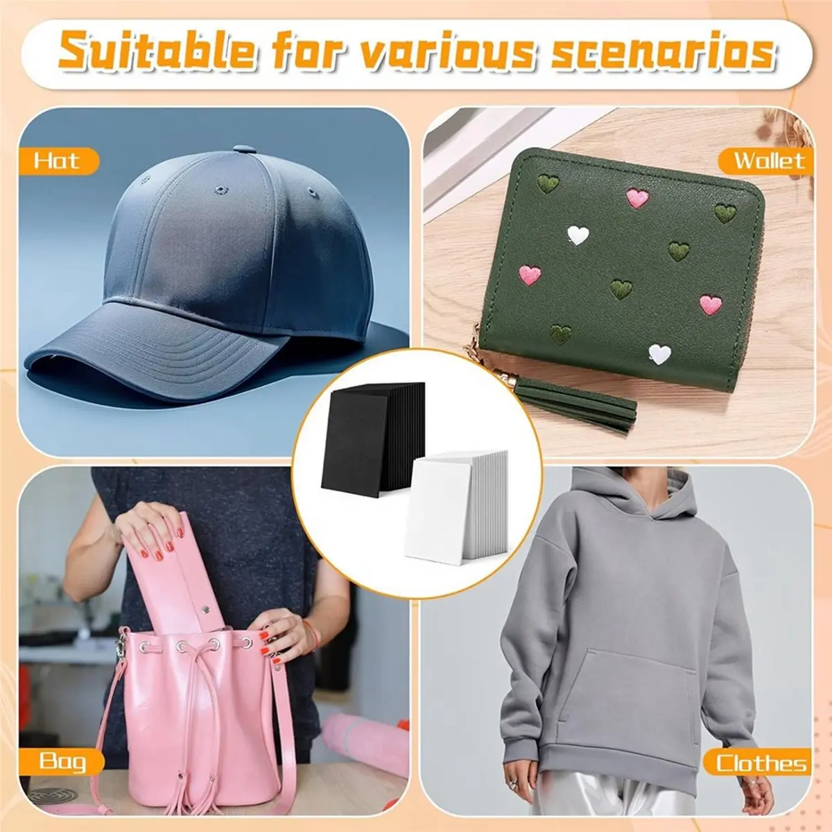 A74U 32Pcs 2MM Thick Embroidery Foams, 5.9x8.26 Inch EVA Foam Sheets, Embroidery Puffy Foams, 3D Embroiderys Craft Foam Paper