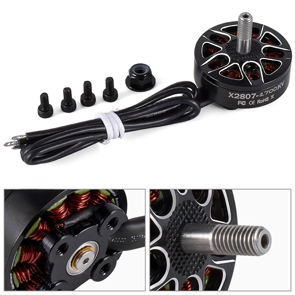 Borstelloze Motor X2807 2807 1300/1500/1700kv 2-6S 4Mm Lageras Motor Voor Rc Fpv Racing Drone Multicopter Diy Upgrade Onderdelen