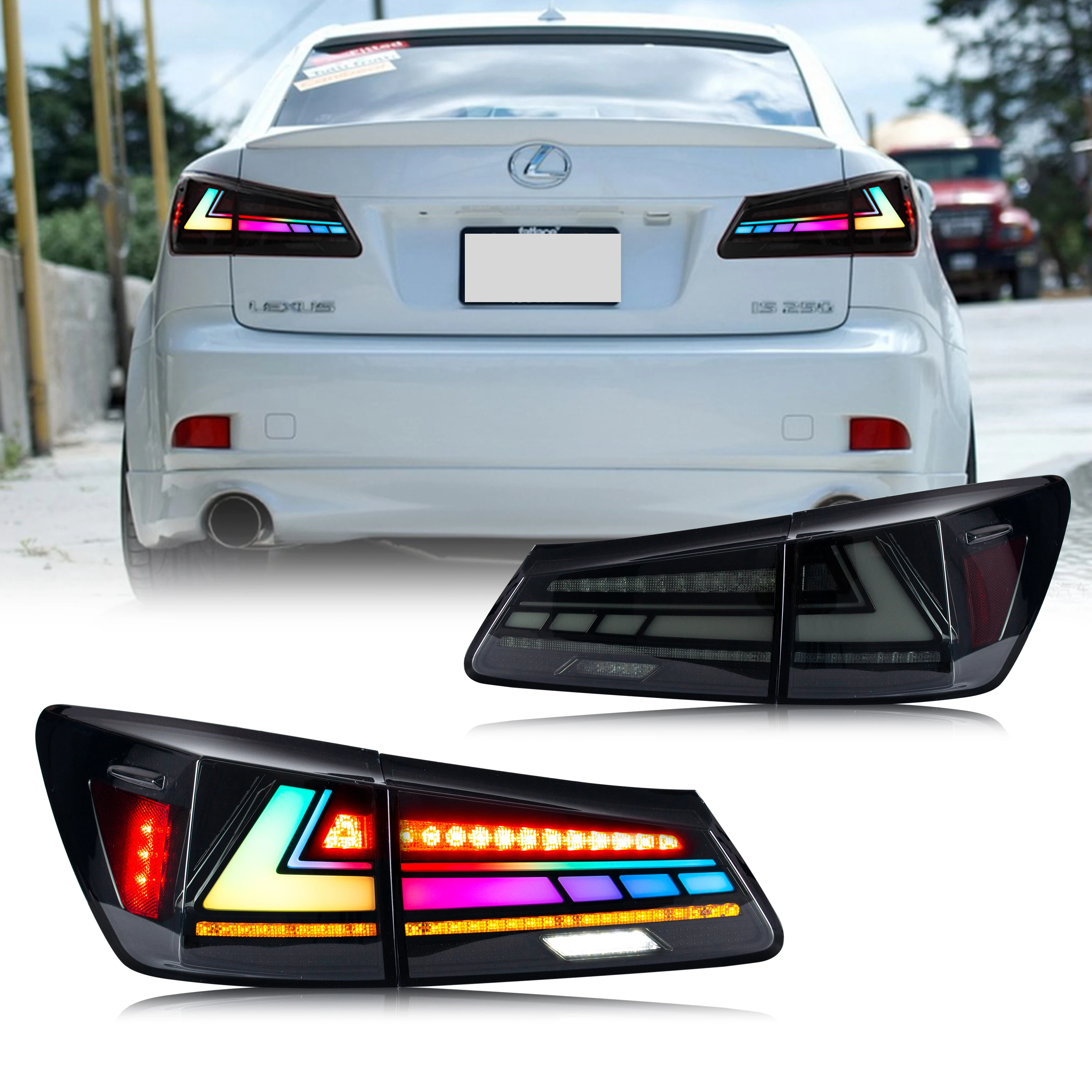 LED Tail Lights for Lexus IS250 IS350 ISF F-Sport 2006-2013 With Start-up Animation Sequential Signal Taillights Accessary