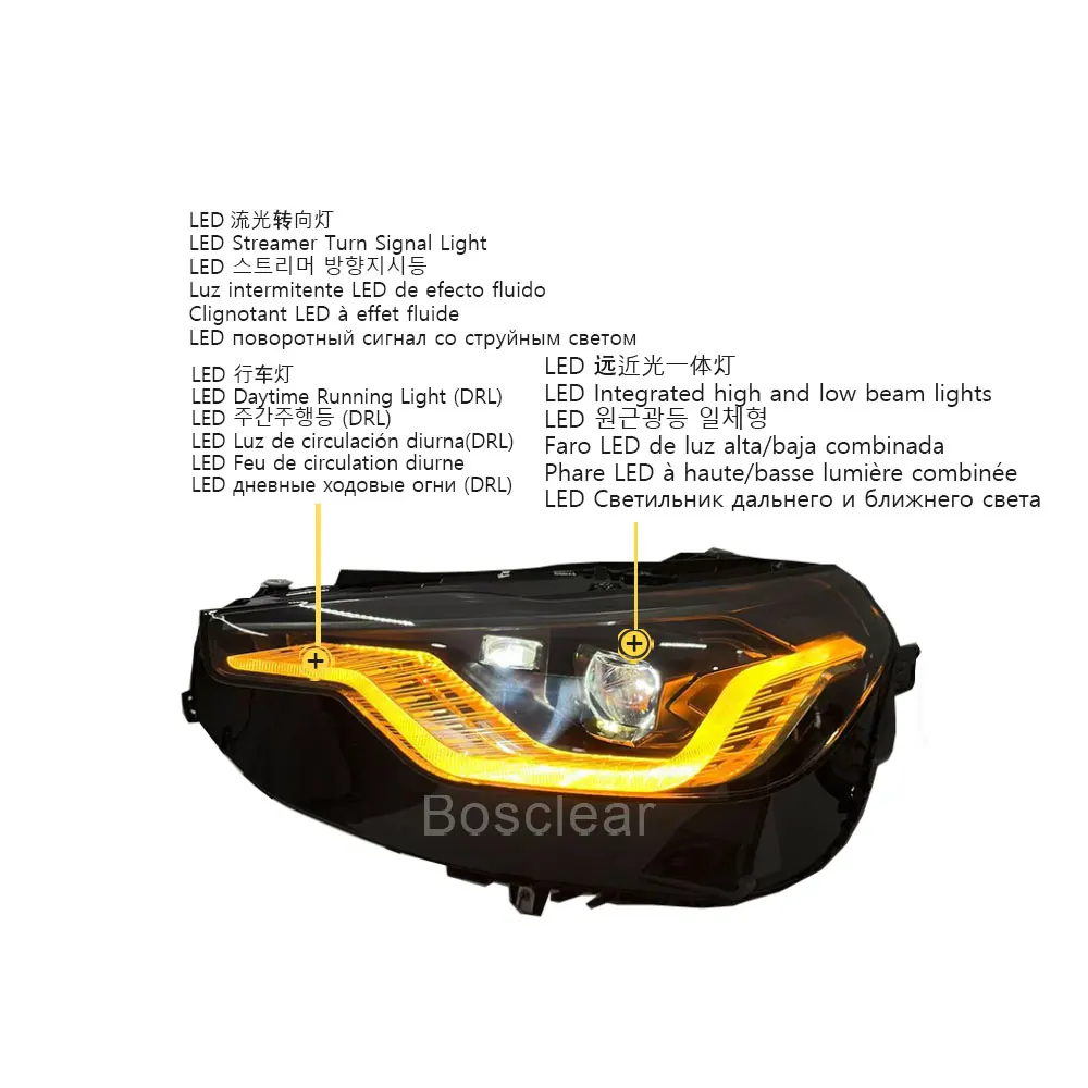 Premium LED Scoop Headlights Upgrade For BMW 2 Series G42 M2 M240i 220i 225i 230i 2022-2026 Modified Front Head Lamp Assembly