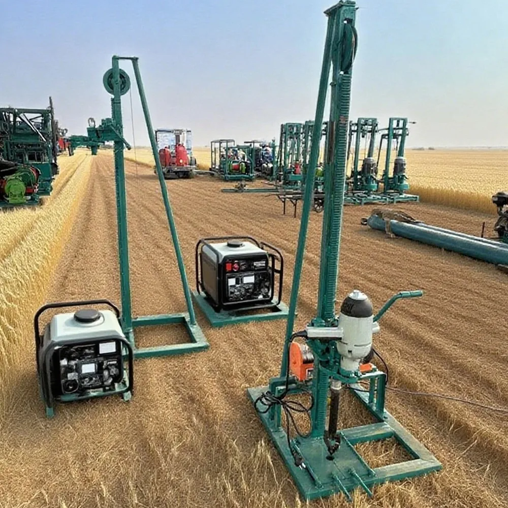 

Портативная электрическая буровая установка для скважин мощностью 2 кВт с максимальной глубиной бурения 80 метров