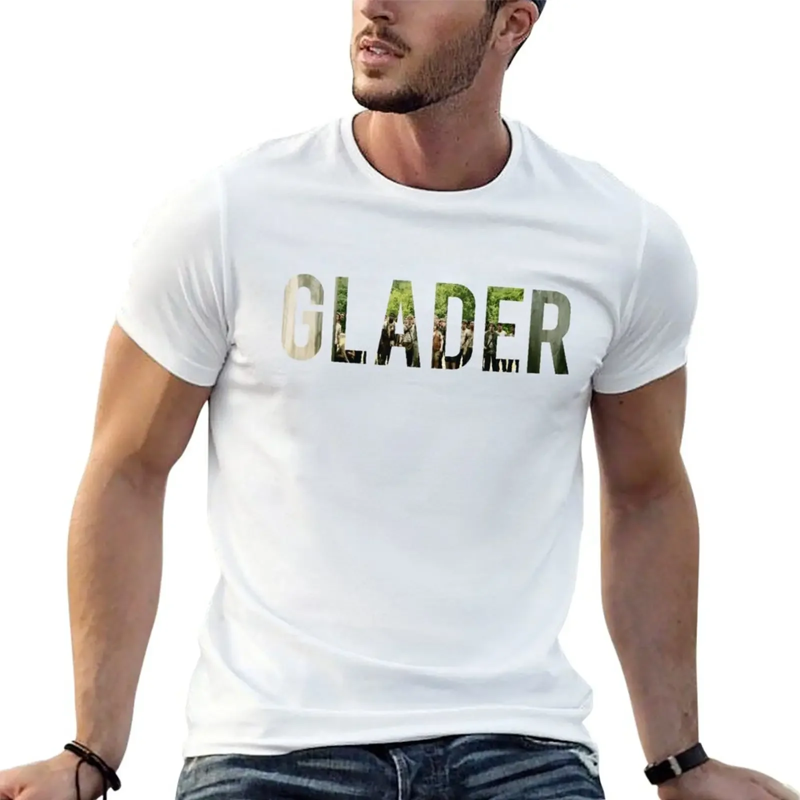

glader logo T-Shirt summer shirt blacks boys whites Short sleeve tee men