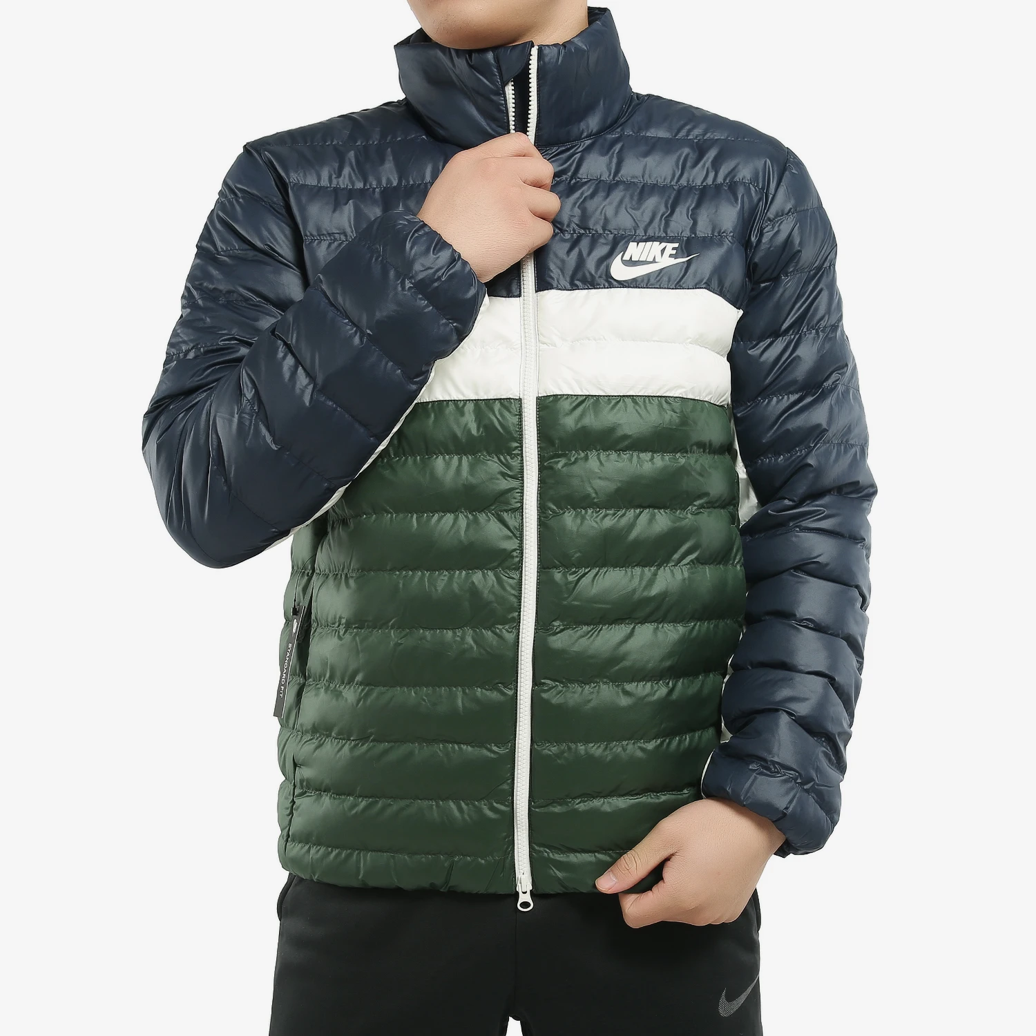 Nike genuine winter new men's color blocked warm casual sports cotton jacket BV4686-451