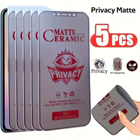 5PCS Matte Ceramic Privacy Screen Protector For Samsung Galaxy S25 Ultra S24 FE S23 Plus S22 S21 S20 FE Soft Protective Film