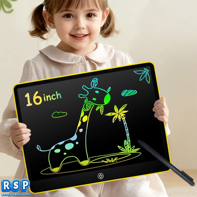 16 Inch Big LCD Writing Board 10 Inch Drawing Tablet Kids Writing Painting Children Educational Toys for 3-12 Years Girls Boys