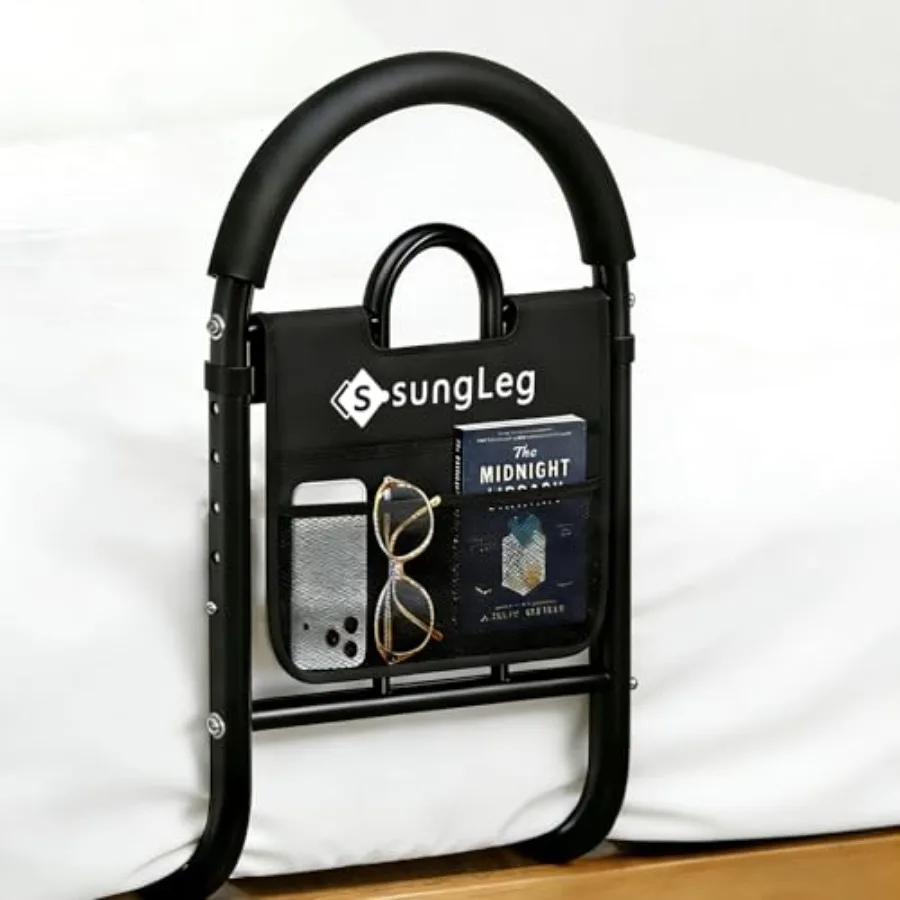 

Поручни для кровати для пожилых людей - регулируемая опорная планка для кровати с нескользящей ручкой и карманом для хранения, выдерживает до 350 фунтов, без использования инструментов, стандарт ASTM