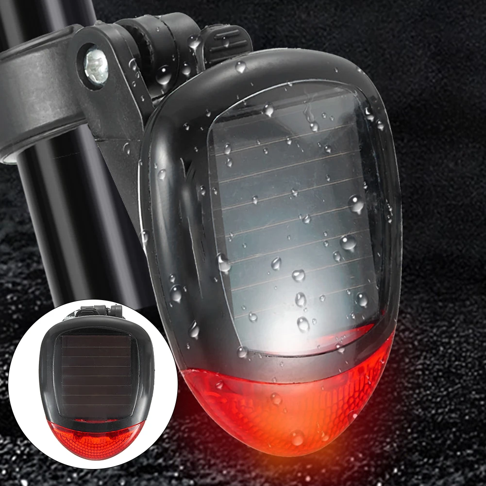 3 Mode Rechargeable Solar Cycling Bicycle Rear Safety Red Light LED Tail Lamp Cycling Safety Solar Power Energy Taillight