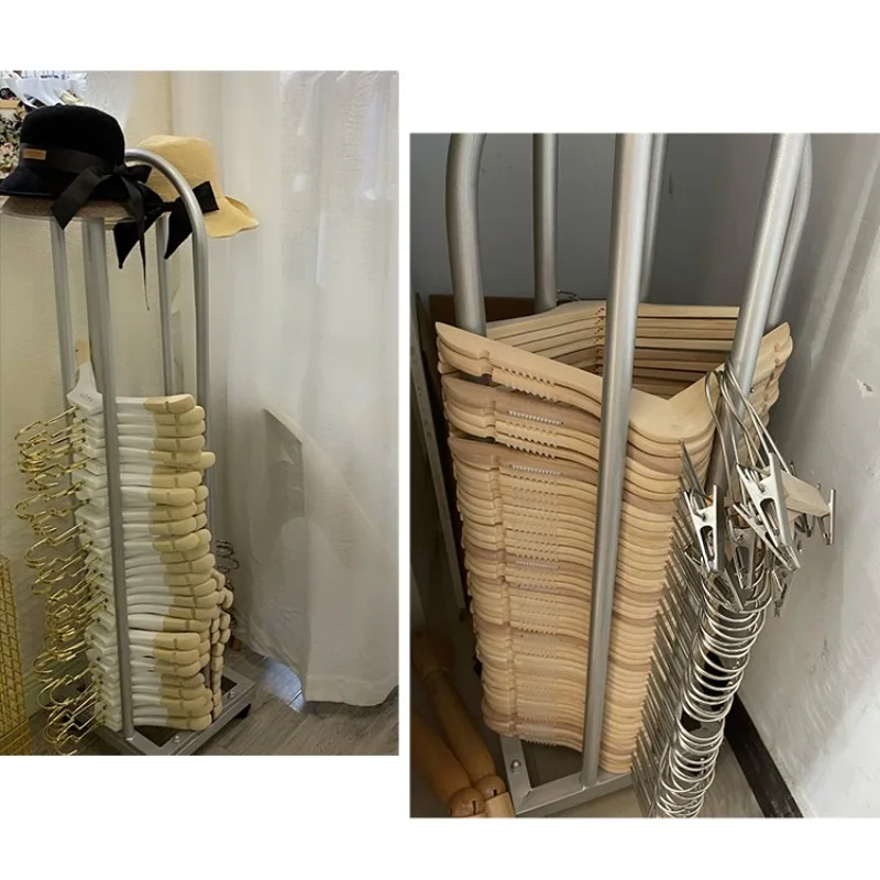 Rack for hangers in clothing stores, storage rack, artifact sorting rack, special trolley for girls' clothes support and hanging