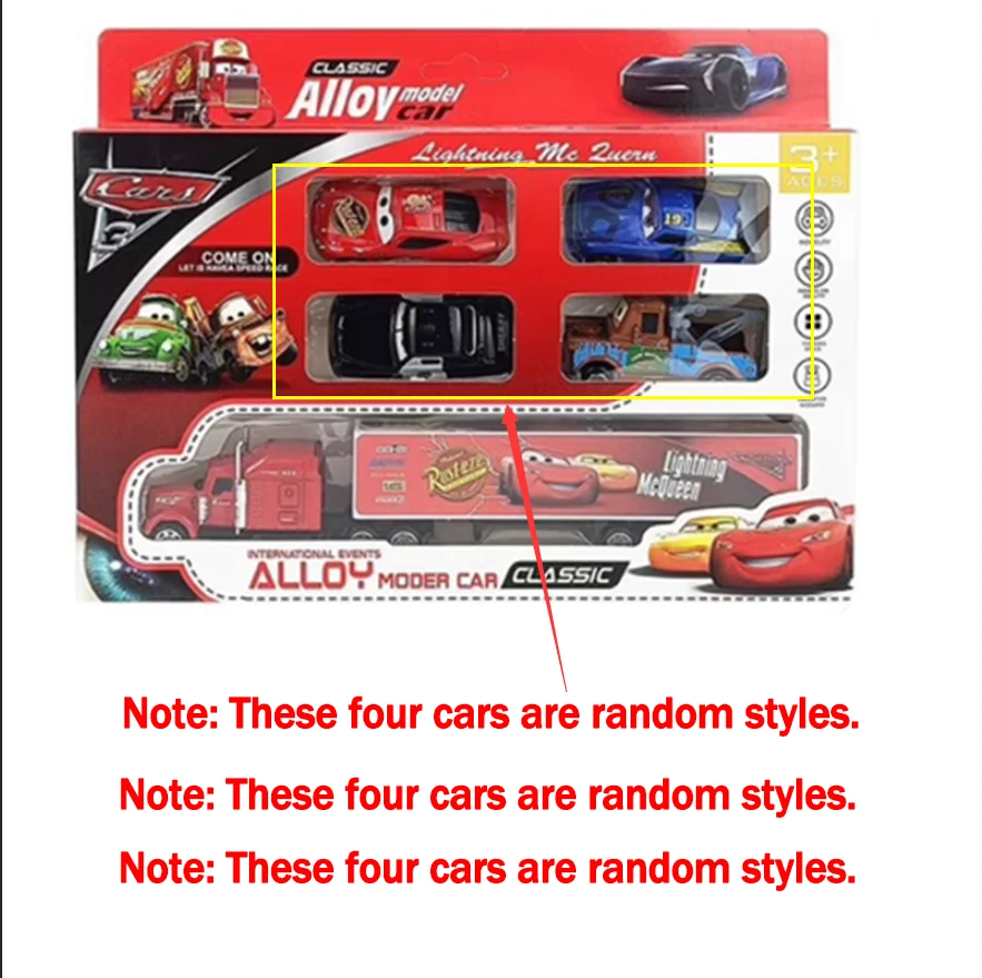 5 pièces/ensemble Disney Pixar voiture 3 foudre Mcqueen oncle camion Jackson tempête 1:55 moulé sous pression PVC modèle de voiture jouets pour enfants cadeau de noël