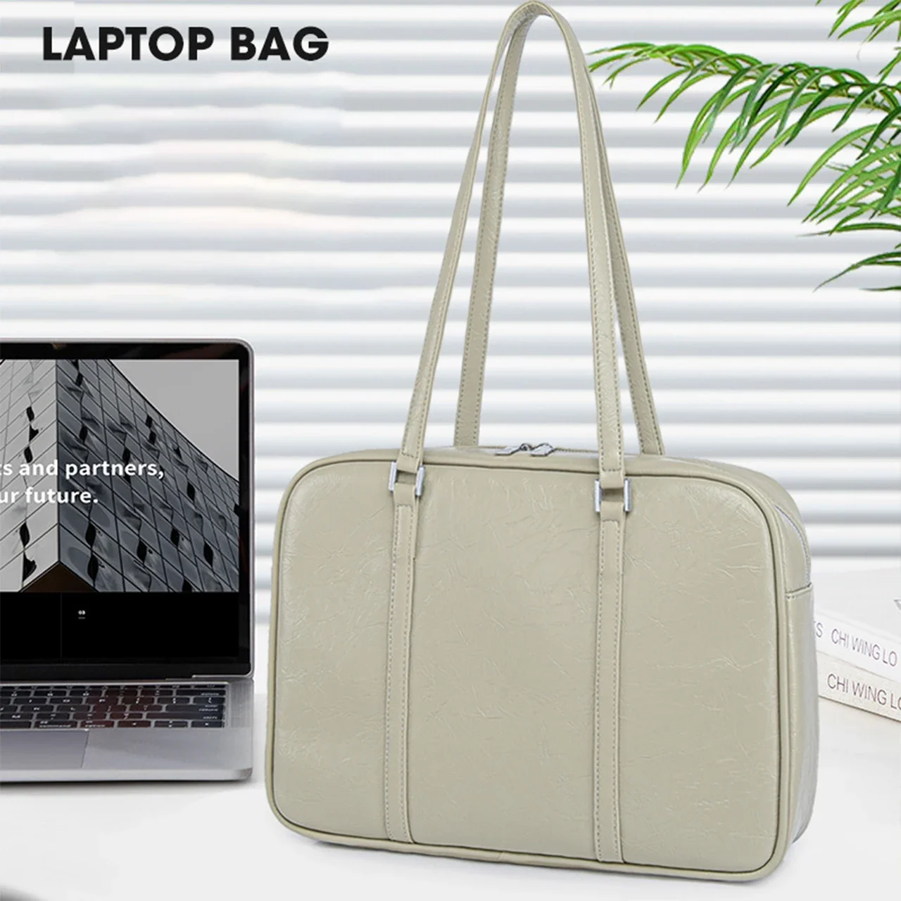 Solid Color Design Pu Leather Small Korean Fashion Women Handbags and Purses Laptop Sleeve Bag Silver Tote Bags Shoulder Bags