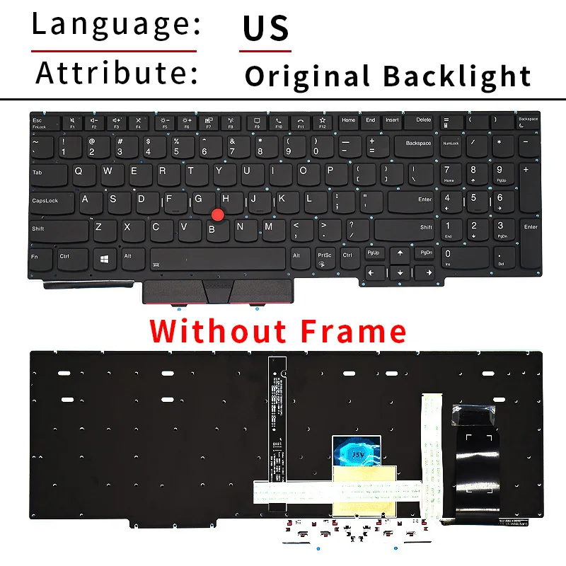 Imagem -04 - Lenovo-teclado Retroiluminado Thinkpad Eua Rússia E15 Gen1 E15 E15 Gen2 R15 Layout de Notebook