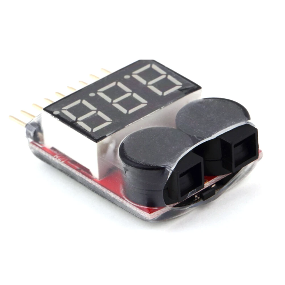 2pcs Lipo Battery Voltage Tester Low Voltage Buzzer Alarm for 2-8S Lipo Life LiMn Li-ion Battery Checker