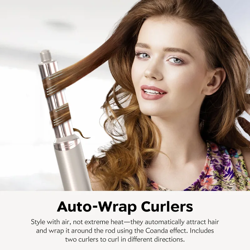 TINSOL New 8-in-1 Multi-Function Hair Dryer Set & Air Styling Curling Iron Set Hair Design Tools with Foldable Hair Dryer