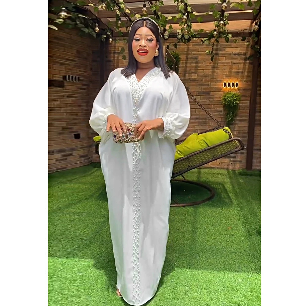 African Abayas Dresses For Women Dubai Wedding Party Long Sleeve Robe Turkey Wears Boubou Femme Islamic casual style clothing