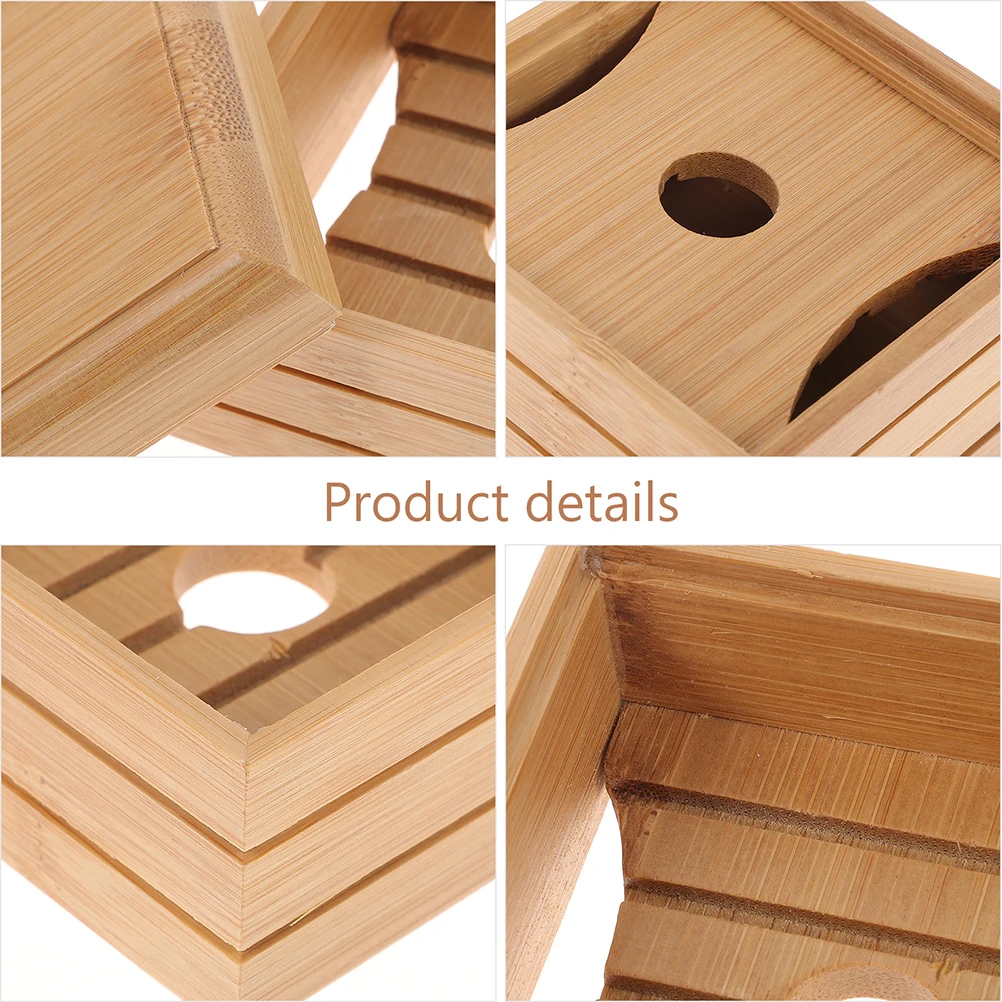 

Bamboo Holder Drain Design Box For Bathroom Travel Container Dish Storage Bamboo Soap Container Soap Dish Outdoor