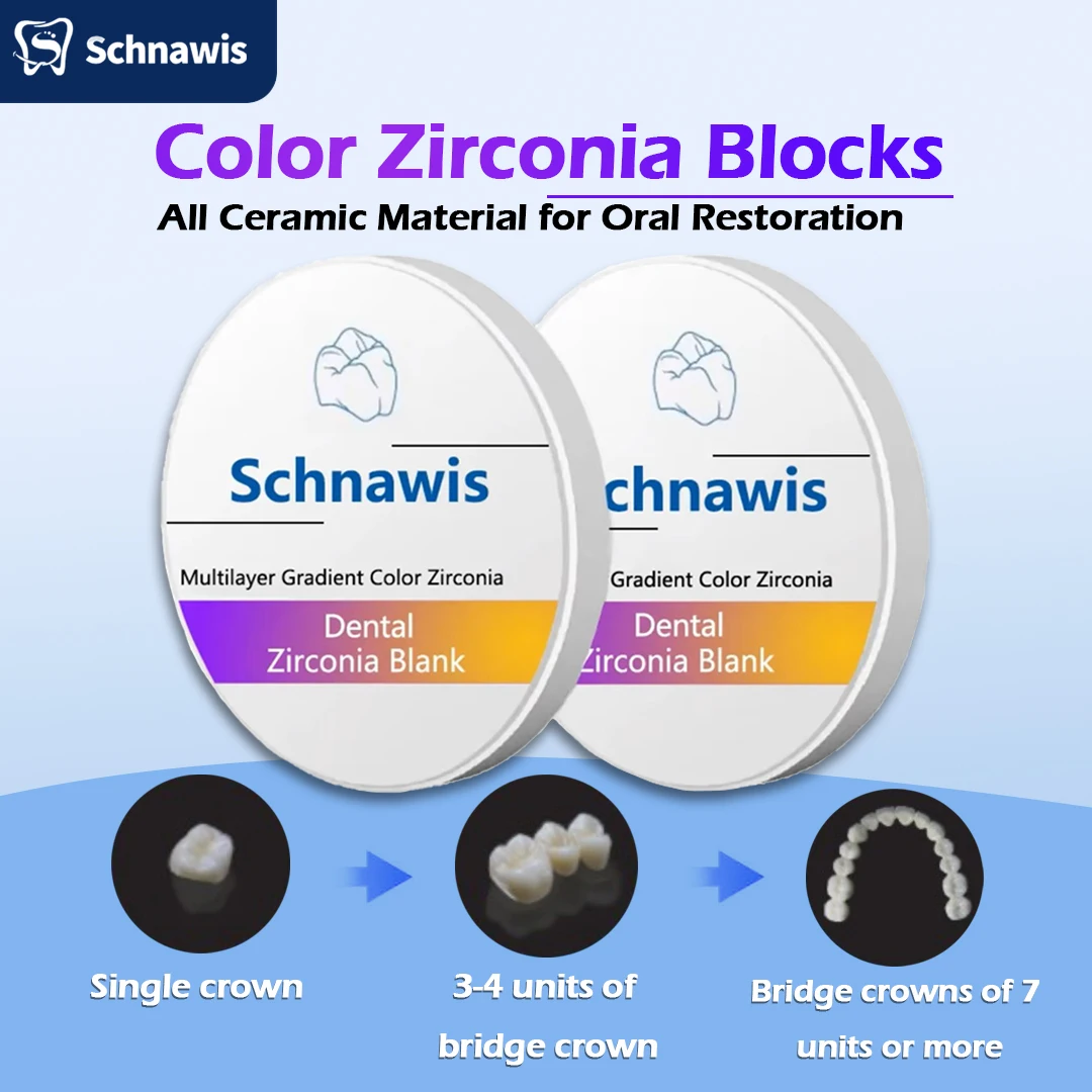 

Стоматологические многослойные градиентные цветные циркониевые блоки, все керамические материалы для реставрации полости рта, фрезерная система Cad-Cam