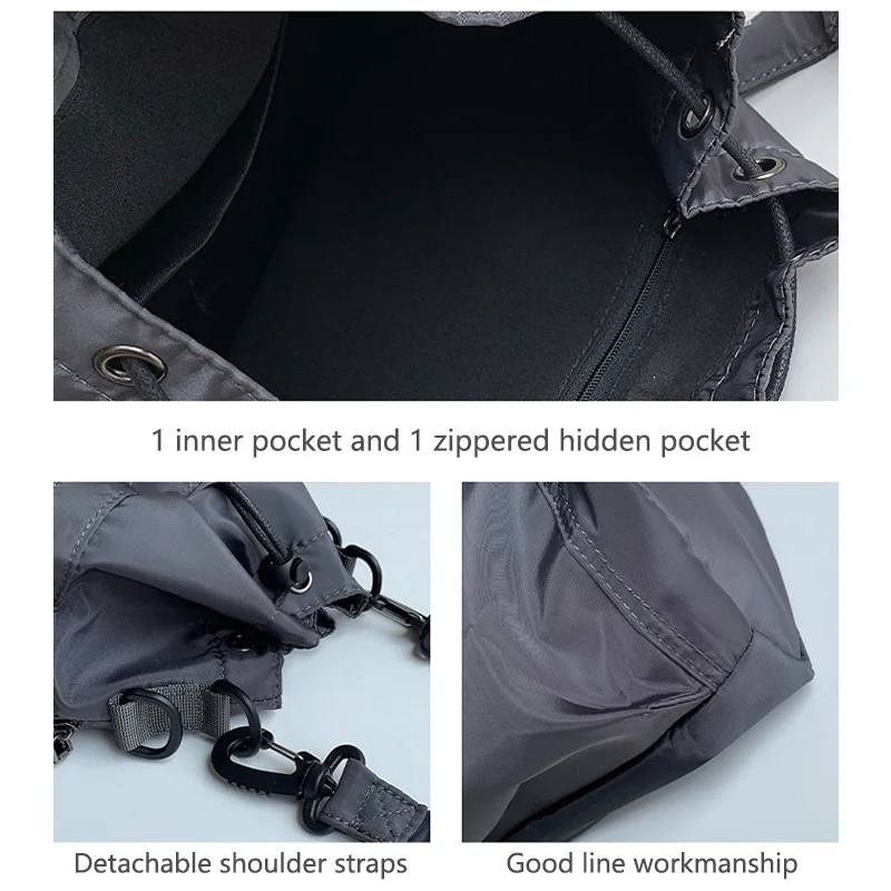 Women Shoulder bag nylon waterproof women large capacity handbag drawstring crossbody bag tote bag