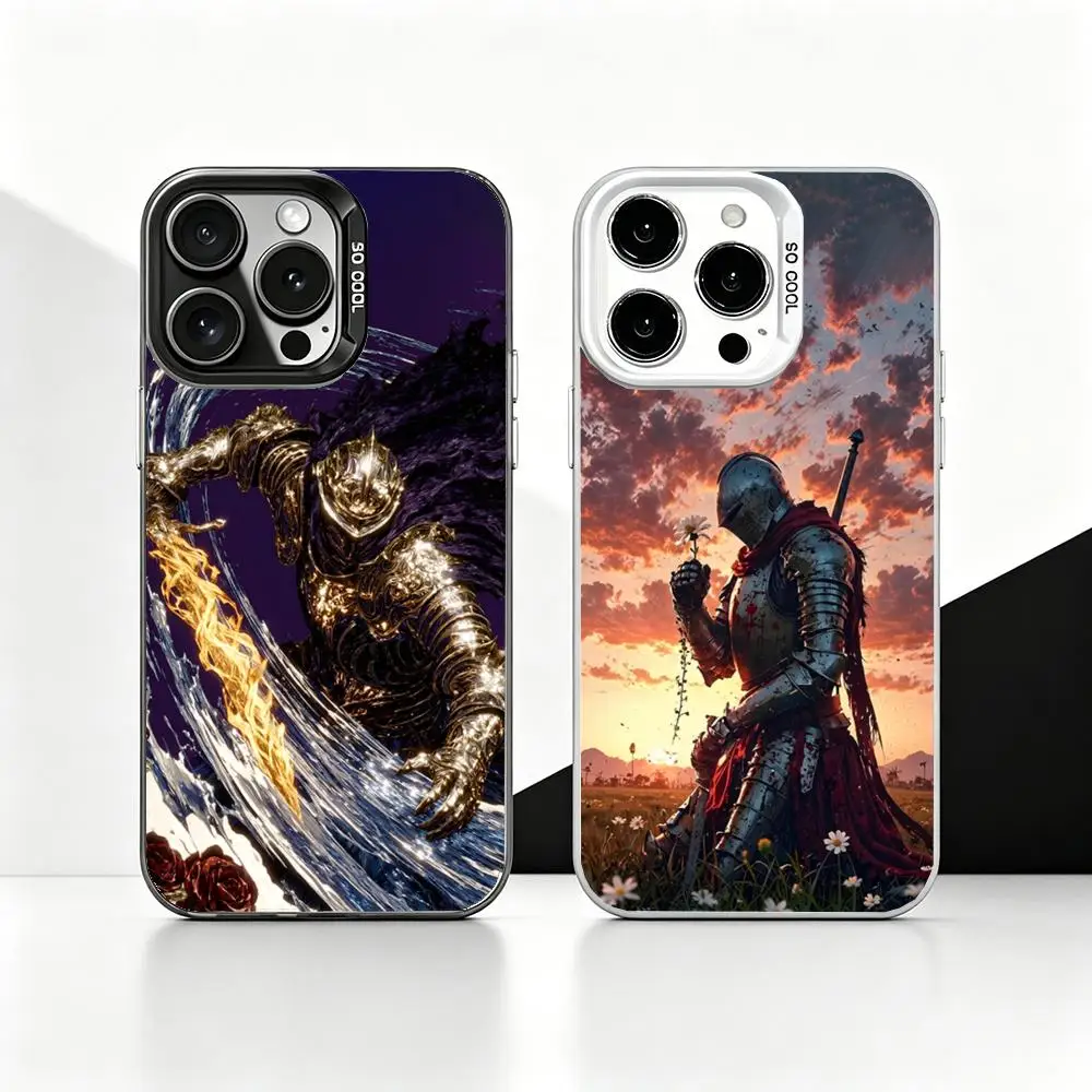 Funda para Teléfono Dark Fantasy Game D-Dark S-Souls para iPhone 17 16 15 14 13 Pro Max Air, Acabado Mate Láser Metálico Aurora, Cubierta de Lujo