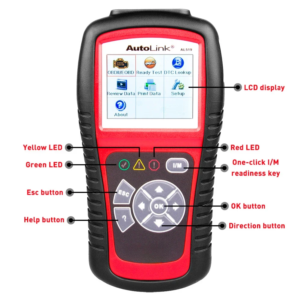 AL519 OBDII/EOBD Scanner official website upgrade global version of Daotong 519