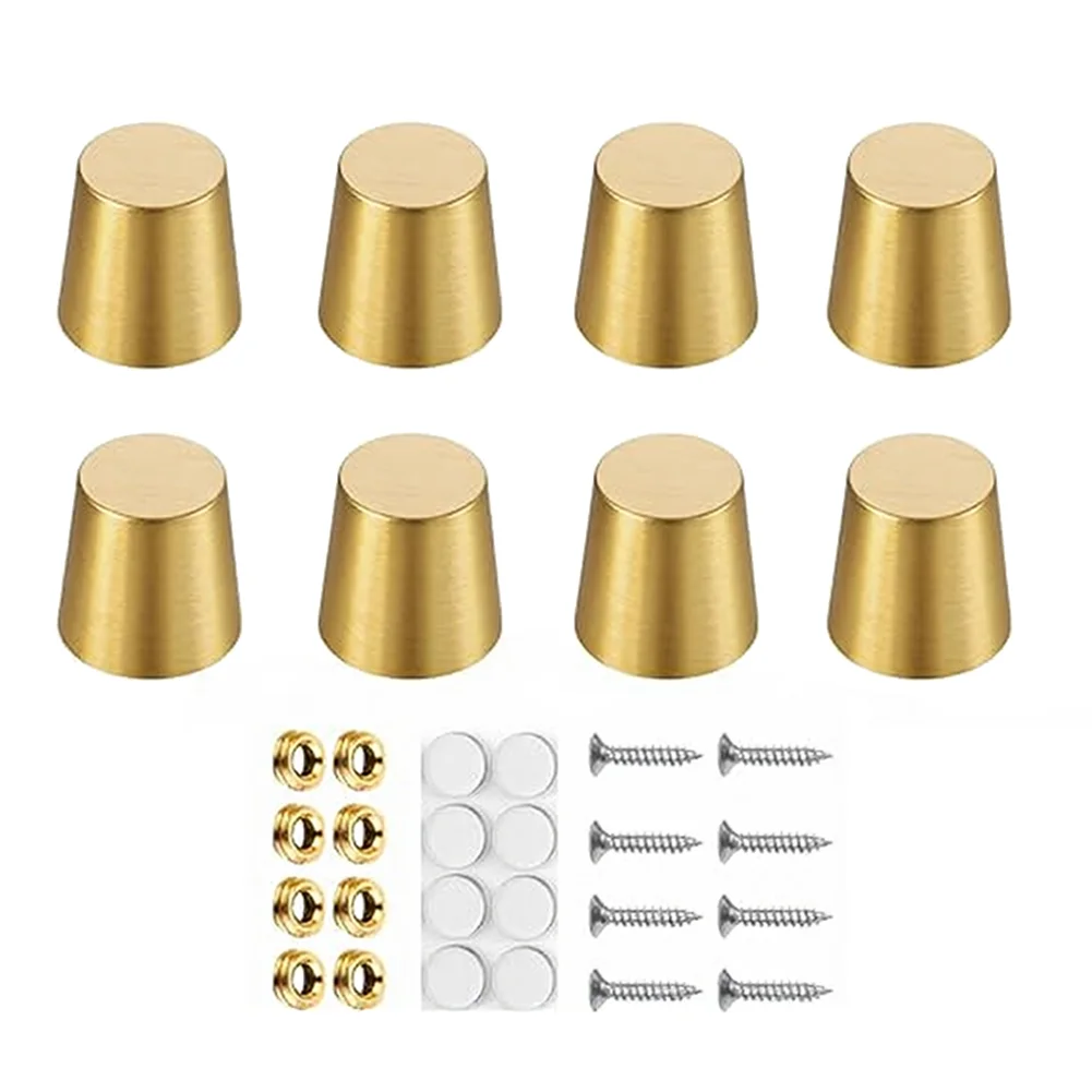 

8PCS Brass Cutting Board Feet for Wood For Serving Tray Board Chair Furniture with Self Tapping Screws and Washers