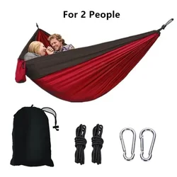 Anti-tip-over Color Matching Hammocks for Two People Outdoor Recreation Swing Camping Equipment Portable Travel Hiking Supplies