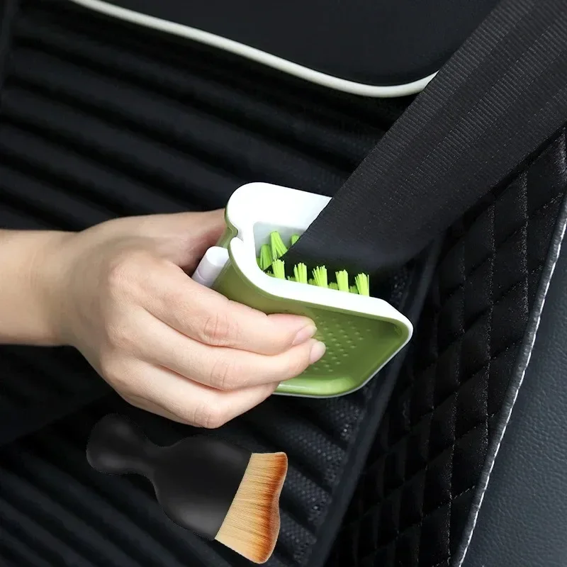 Multi-purpose Car Seat Belt Cleaning Brush Double-sided U-shaped Folding Interior Seat Belt Cleaning Tool Car Beauty Supplies