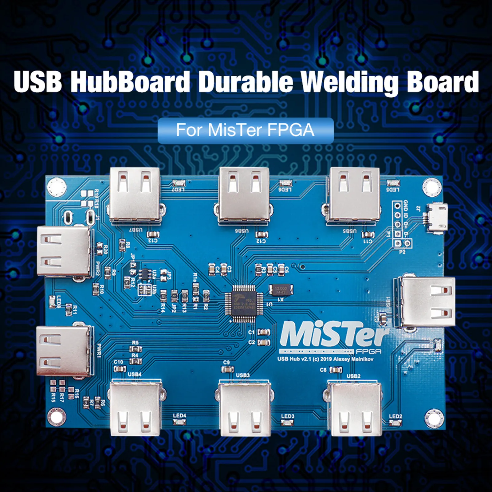 DC 5V USB HUB Micro USB Hub Concentrator 7 Ports USB Expansion Board Module For MisTer FPGA For DE10-NanoSoC Board