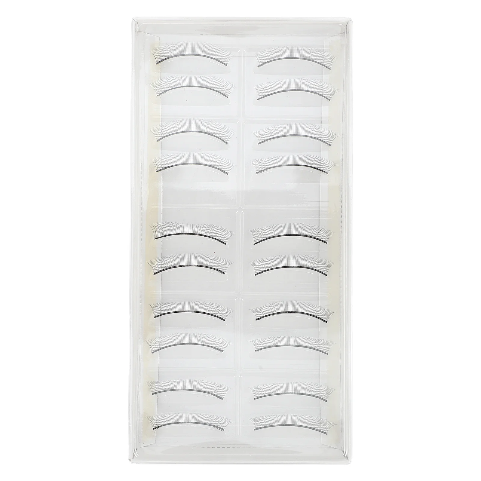 10Pairs Practice Eyelashes Natural Shape False Lash Strips Training Eyelash Extensions Practice for Mannequin Grafting