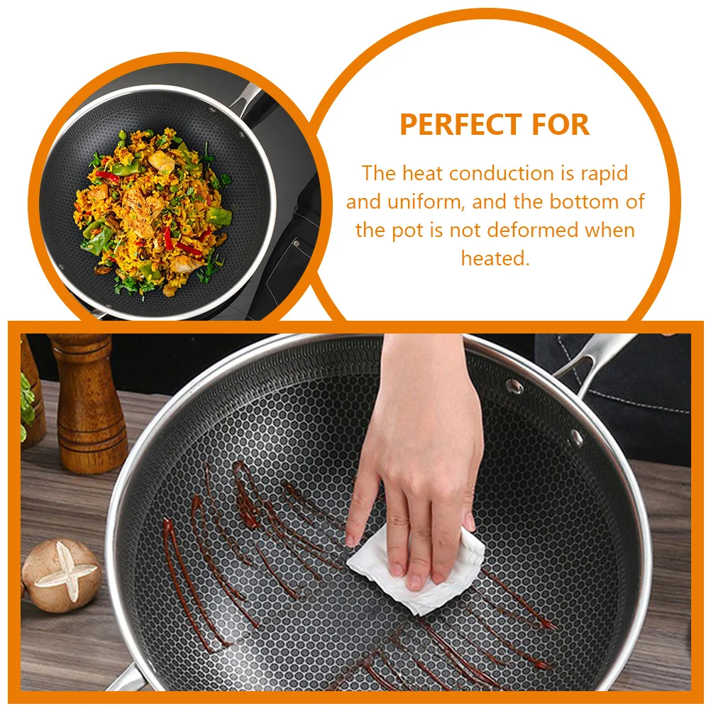 Without Handle Induction Cooker Stainless Steel Wok Griddle Skillet Frying Pan for Stove Non Stick Traditional