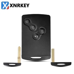 XNRKEY 4 Button Remote Smart Card Key Shell for Renault Megane Laguna Koleos Fluence Scenic Clio Captur Car Key Case with Blade