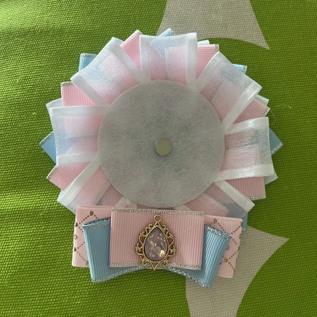 light pink Badge Holder,Ribbon Badge Rosette ,fill ita bag badge cover,Anime cosplay Bow ,Lolita backpack Accessories