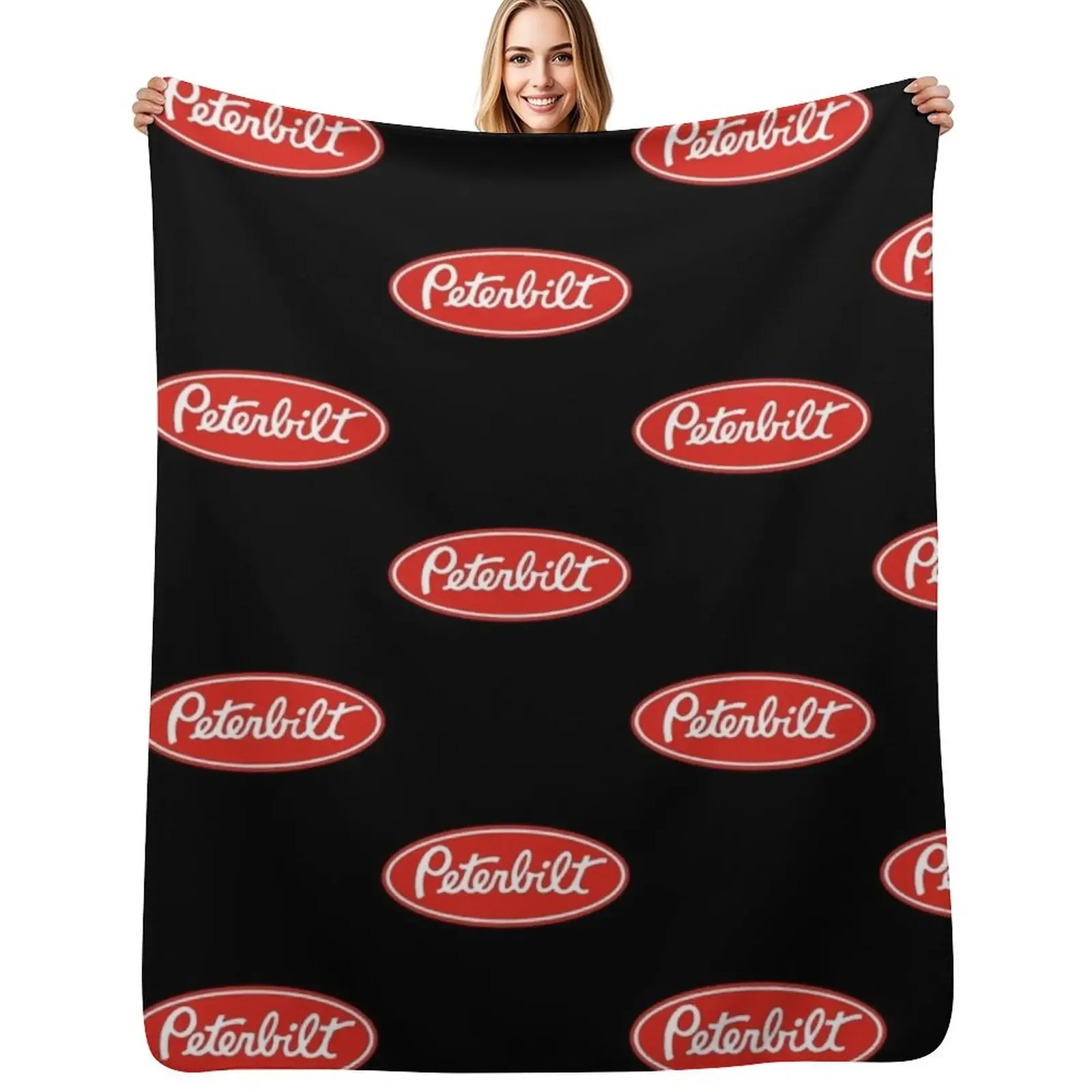 

Peterbilt Truck Logo Redwhite Essential T-Shirt Throw Blanket Furry Warm Luxury St Blanket