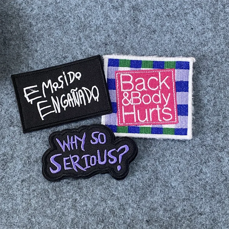 Back&body Hurts Embroidery Patch Why So Serious Sticker Tactical Morale Badge Appliques for Clothing Armband Backpack Patchse