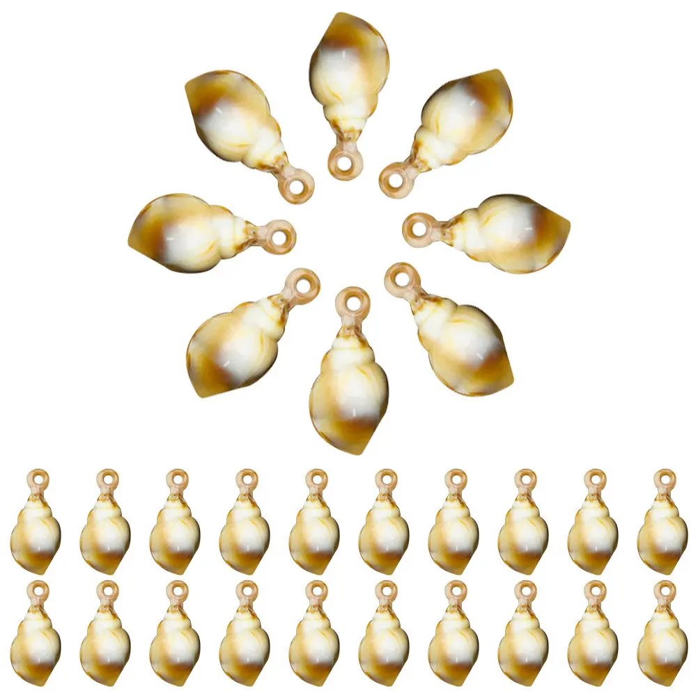 

100pcs Shell Jewelry Findings Ocean Theme Pendants Diy Charm For Necklace Craft Abalone Cowrie Seashell Making Material