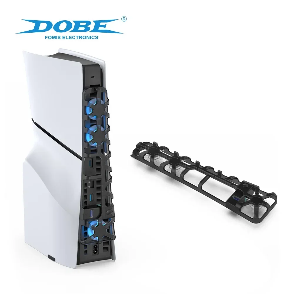 PS5 냉각 팬용 LED 조명이 있는 냉각 시스템 조용한 팬 USB 5V 게임 콘솔 PS 슬림 게임 액세서리용 후면 냉각 팬