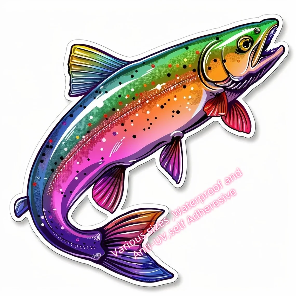 X39  Salmon Car Sticker Funny Fine Decal PVC Material Personality  Waterproof  Decals