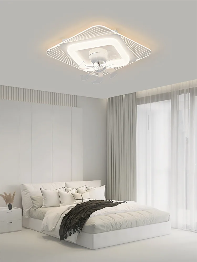 

Indoor silent ceiling fan with light remote control bedroom decoration ventilation luxury led dimming modern ceiling light light