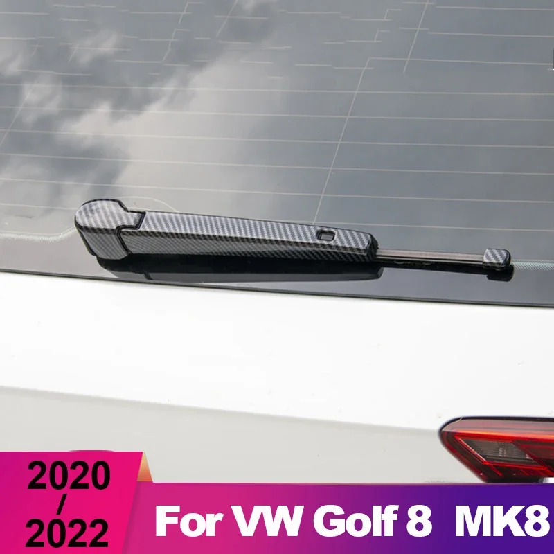 For Volkswagen VW Golf 8 MK8 2020 2021 2022 2023 ABS Car Rear Trunk Window Wiper Arm Blade Cover Overlay Nozzle Trim Accessories