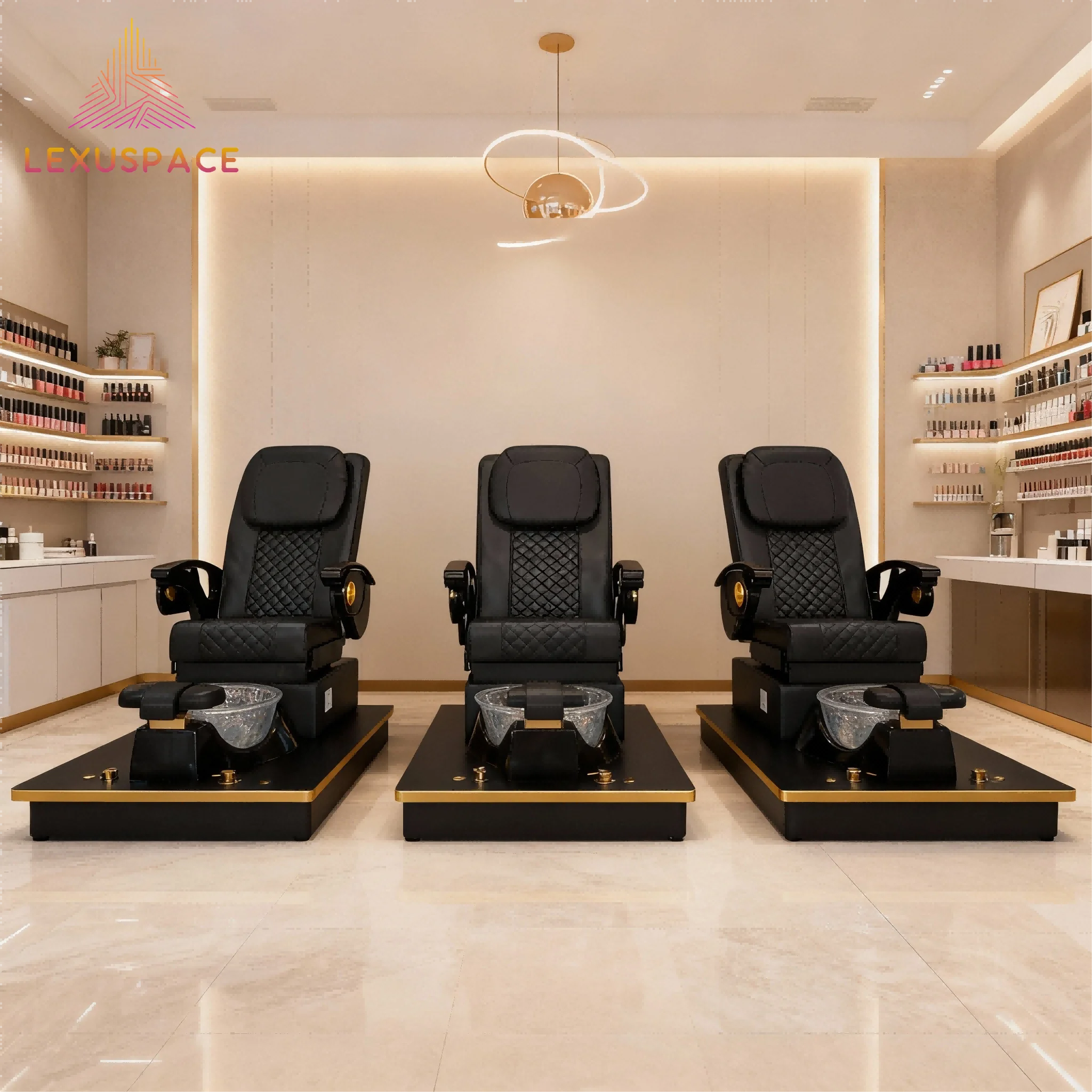 

Nail Salon Fiberglass Adjustable Electric Massage Whirlpool Foot Bath Spa Pedicure Chair with Magnetic Jet