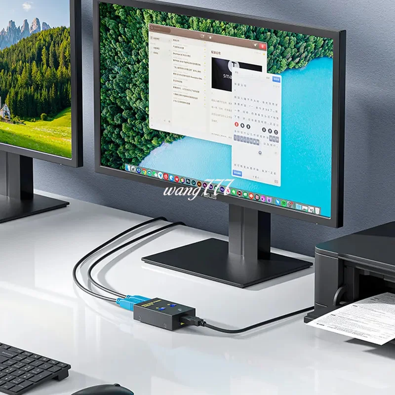 USB Printer Sharer Switch 2 In 1 Out 2 Computers Share 1 Printer Udisk Mouse Keyboard Printer Cable USB2.0 2 Ports Hub