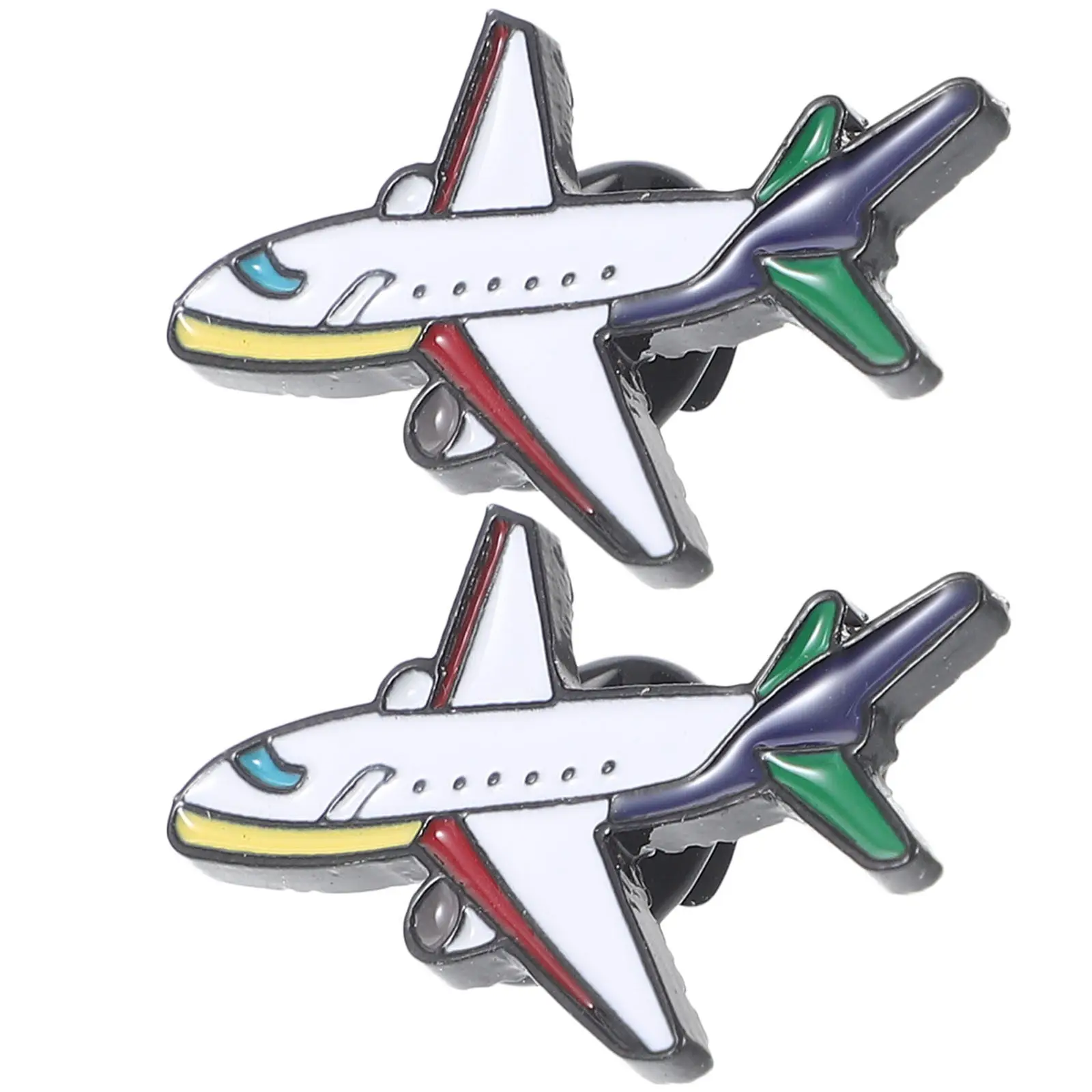 2 pcs Pin Brooch Women Lapel Alloy Halloween Christmas New Year Flight Attended Aircraft Lapel Pin Airplane Brooch Pin Cartoon