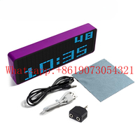 LED Pickup Ambient Light Electronic Clock Voice Activated Spectrum Level Indicator Colorful RGB Music Spectrum Display