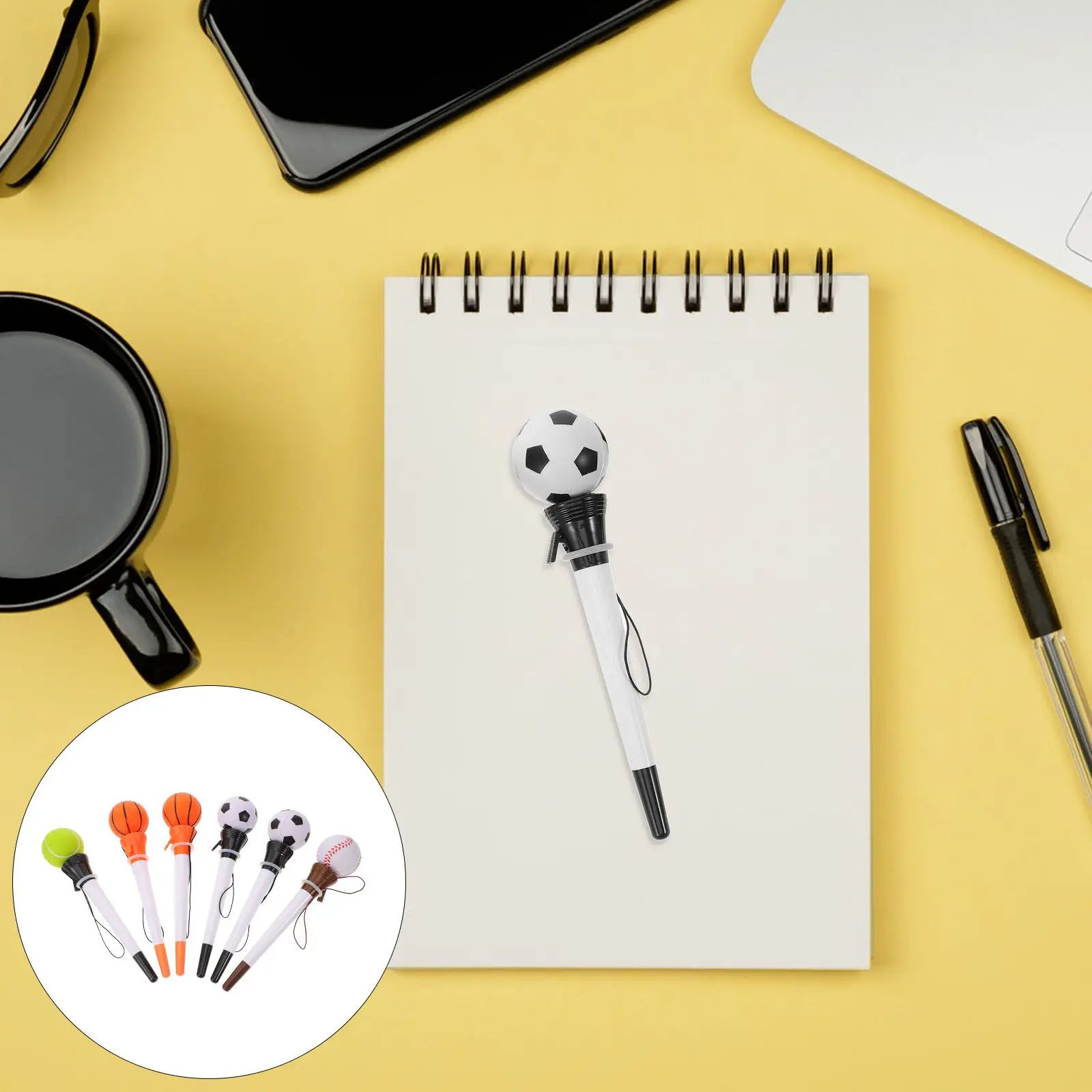 

6Pcs Creative Shape Ball Point Pen Safe Environmental Material Vivid Color Great Gift for Festivals Parties Campus