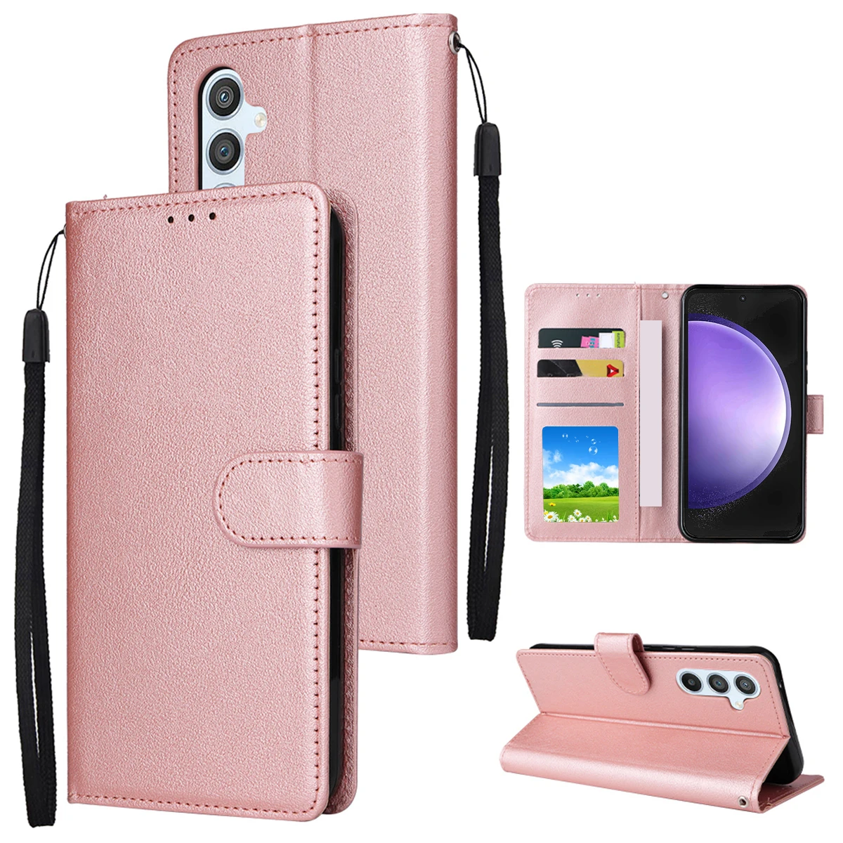 Portemonnee Magnetische Flip Met Kaartsleuf Kickstand Lederen Case Voor Samsung Galaxy S25 Ultra S24 Plus S23 S22 S21 S20 FE S10 S9 S8