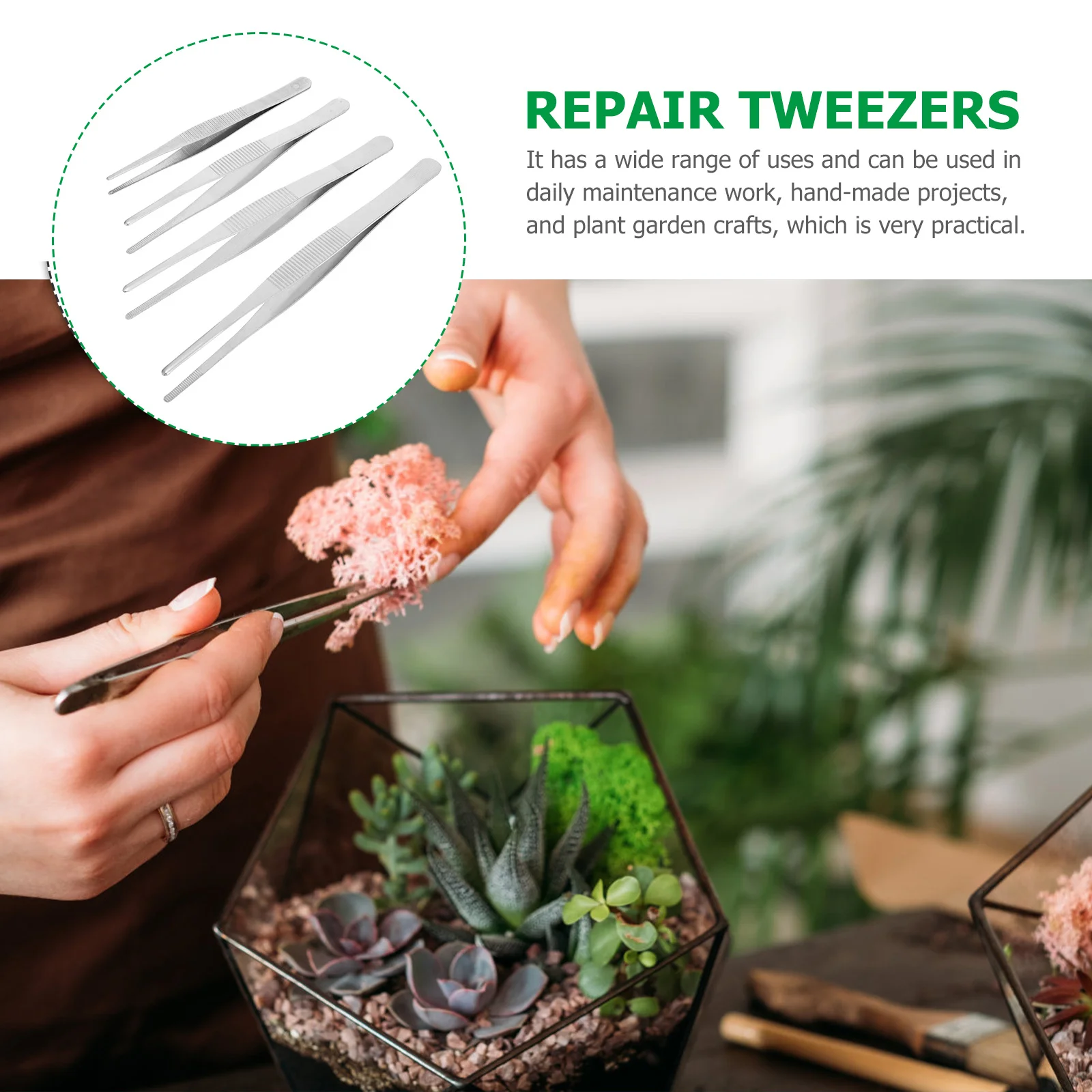 

4pcs Round Tweezers Set Stainless Steel Straight Tools For Eyelash Extensions Craft Repair Stainless Steel Straight Tweezers