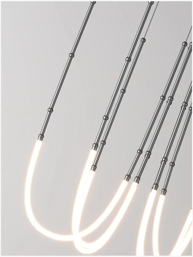 Nordic Modern Art Line Led Pendant Lights Hanging Lamp For Dinning Room/Living Room Home Art Decoration Light Fixture