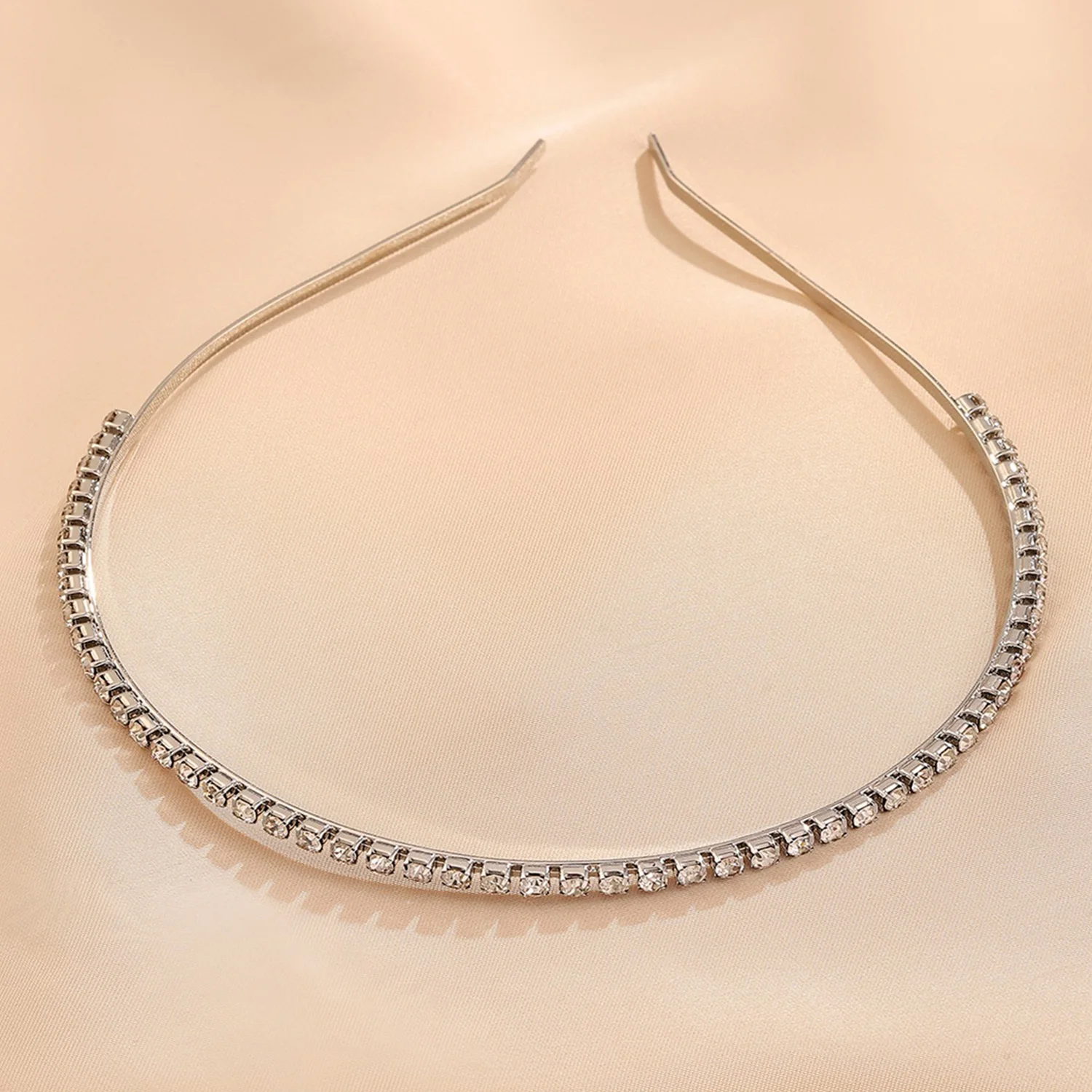 Fashion Rhinestone Bridal Tiara Headpiece Silver Color Crystal Wedding Hair Accessories Women Birthday Party Rhinestone Crowns image 3
