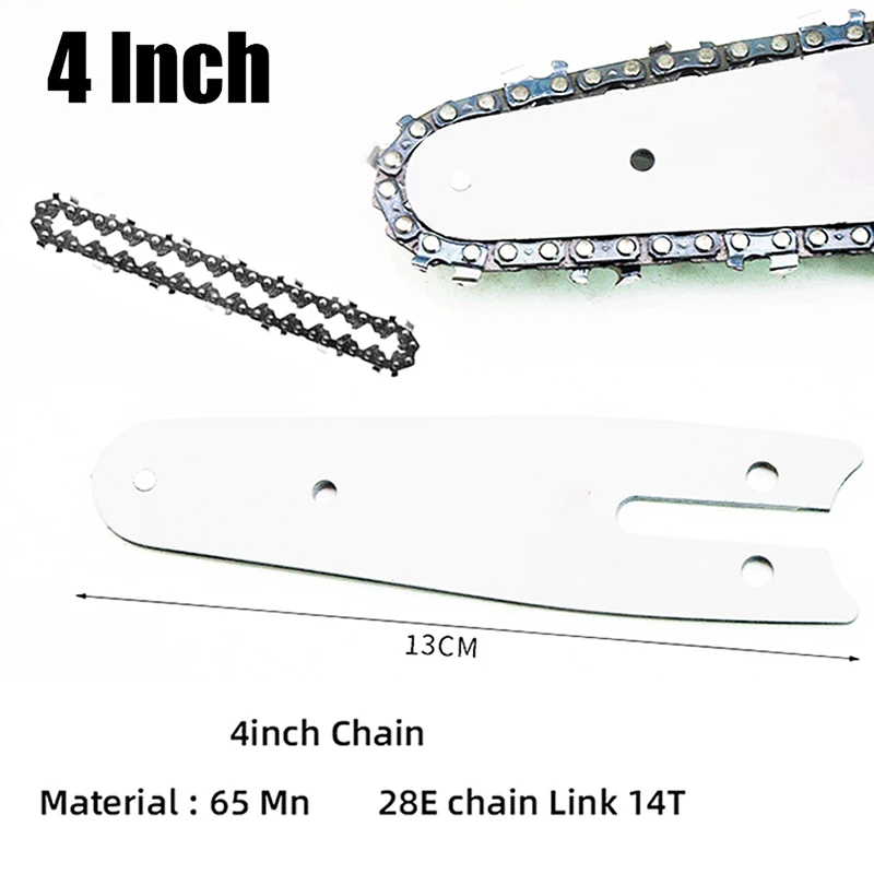 4 Inch Mini Chainsaw Chain Set Replacement Parts with Guide Plate 0.043\