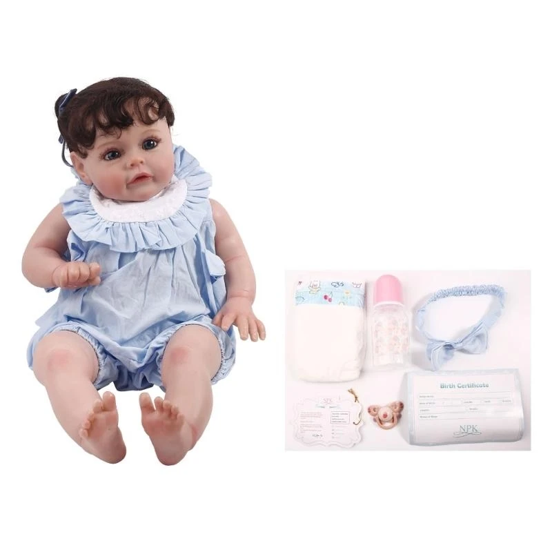 

Reborns Doll Simulation Baby Toy Reborns Doll Jumpsuit Vinyl Kid Dress Girl Doll 15UB