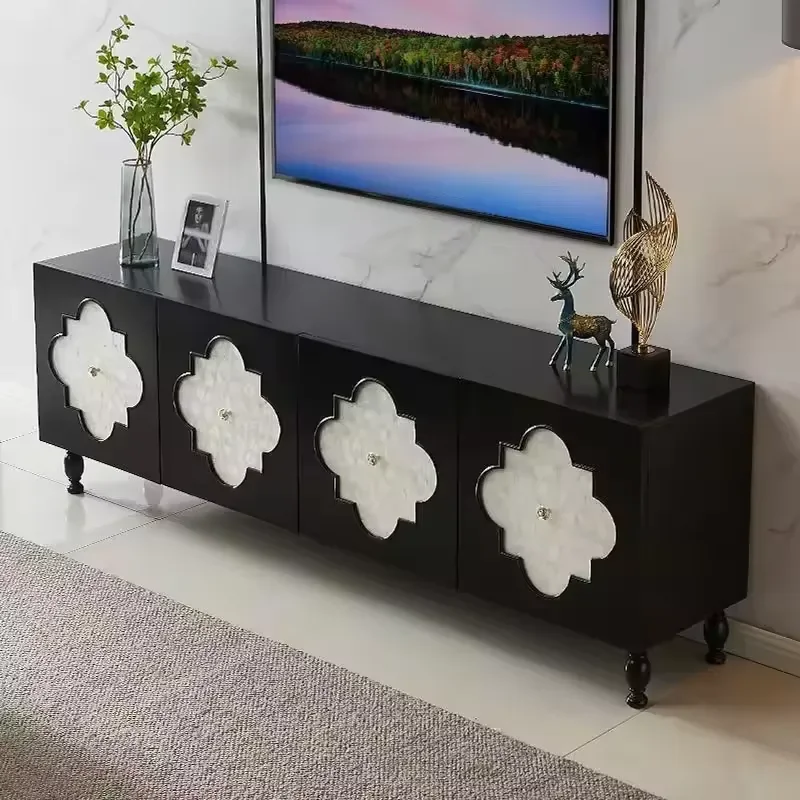 Modern Solid Oak TV Stand Storage Cabinet with Drawer Shelves for Living Room and Hotel Use